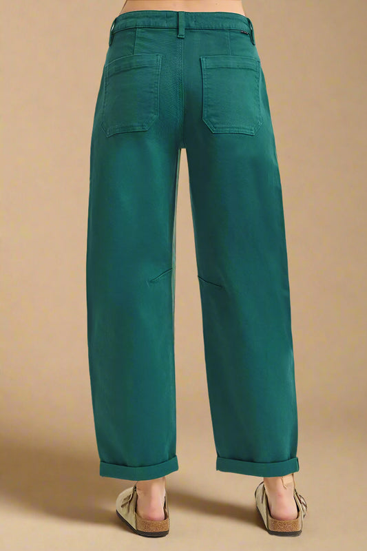 Green pants on a white background