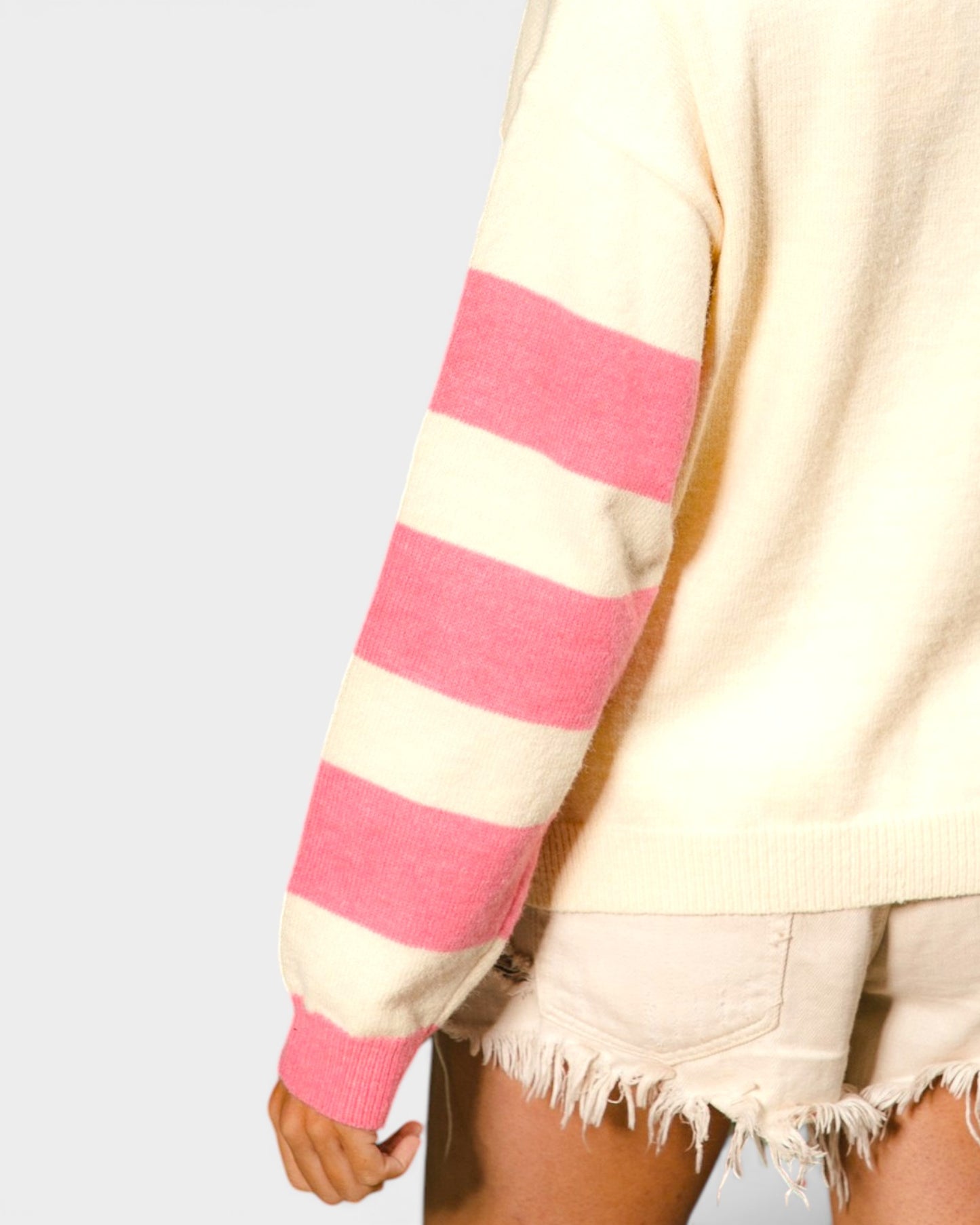 Ivory & Pink Floral Sweater