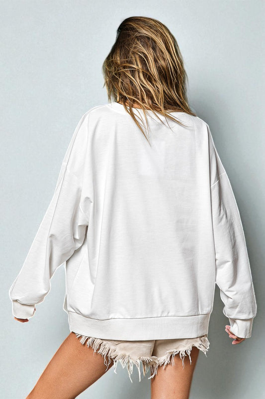 Holly Jolly Embroidered Holiday Sweatshirt