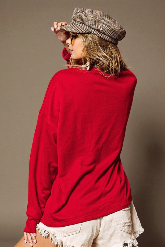 Red “Merry” Glitter Sweatshirt