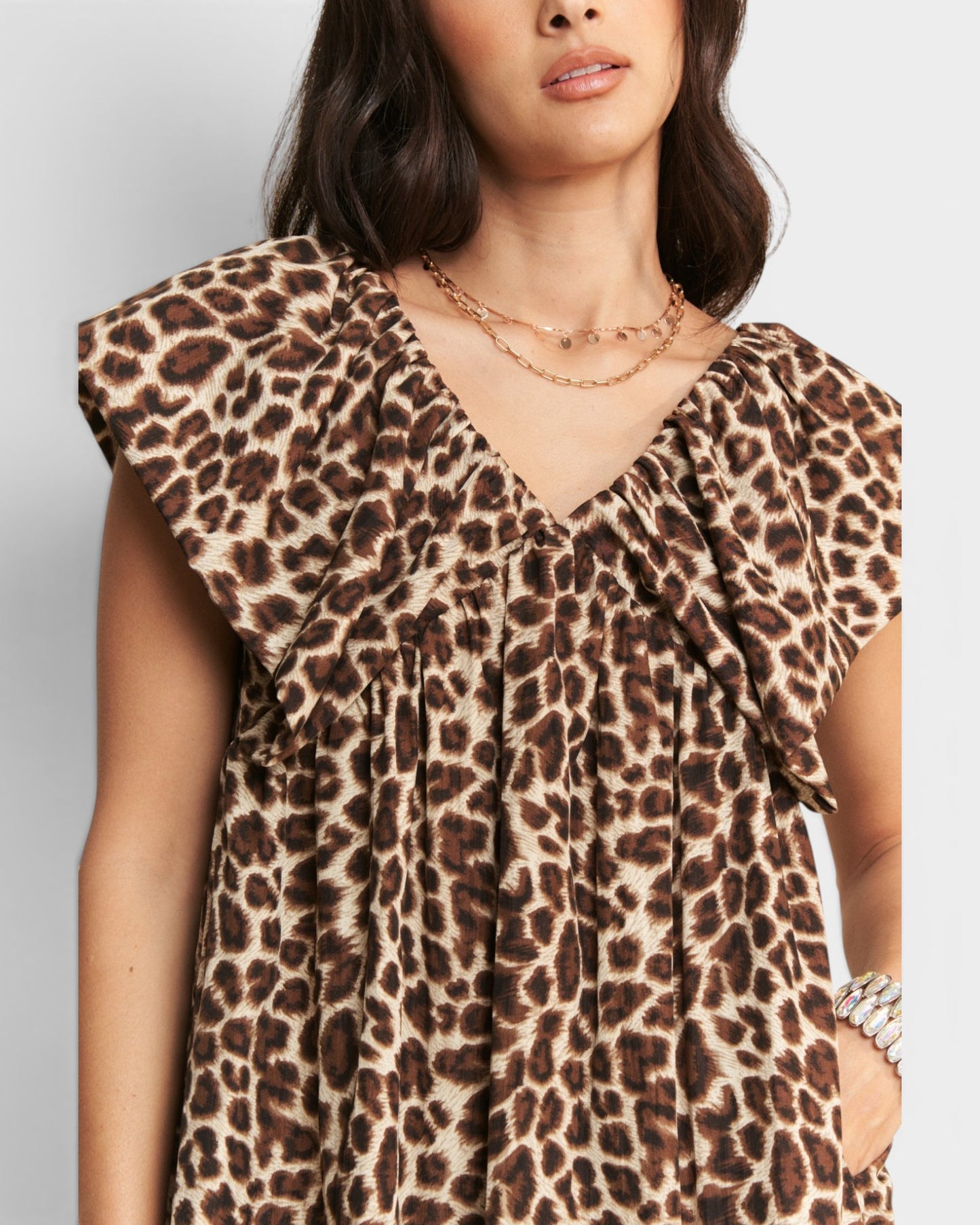 Brown Leopard Mini Dress