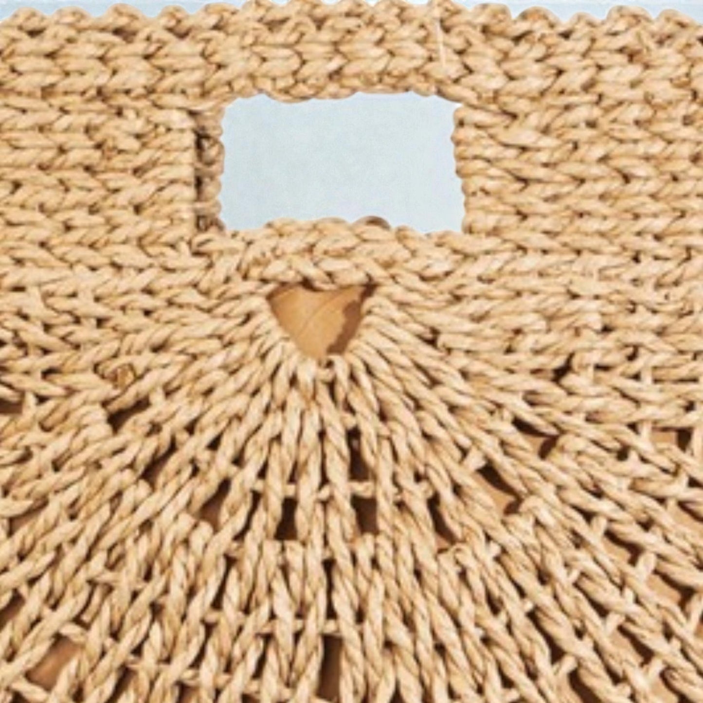 Woven Raffia Fan Crossbody Bag