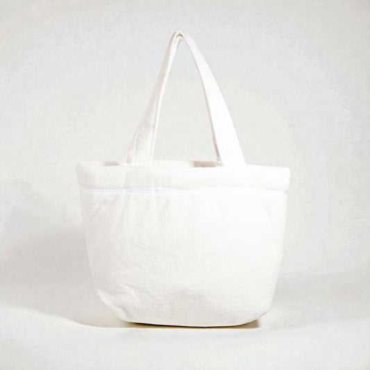 White tote bag on a white background