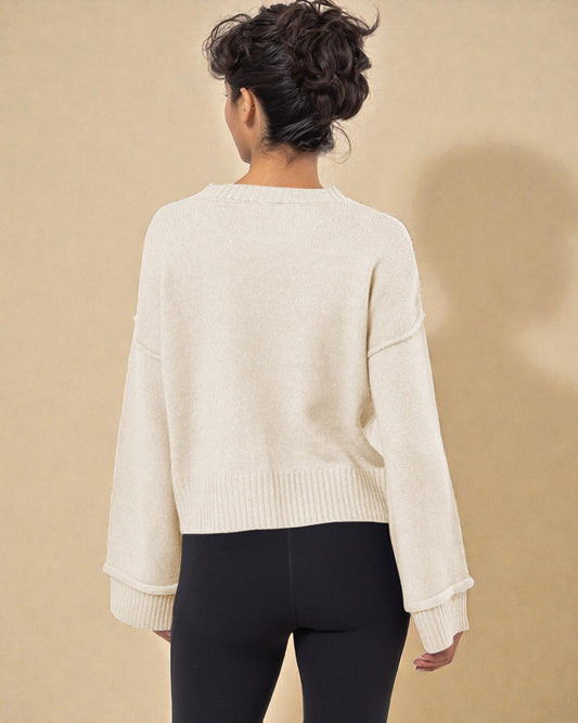 Cream Classic Knit Sweater