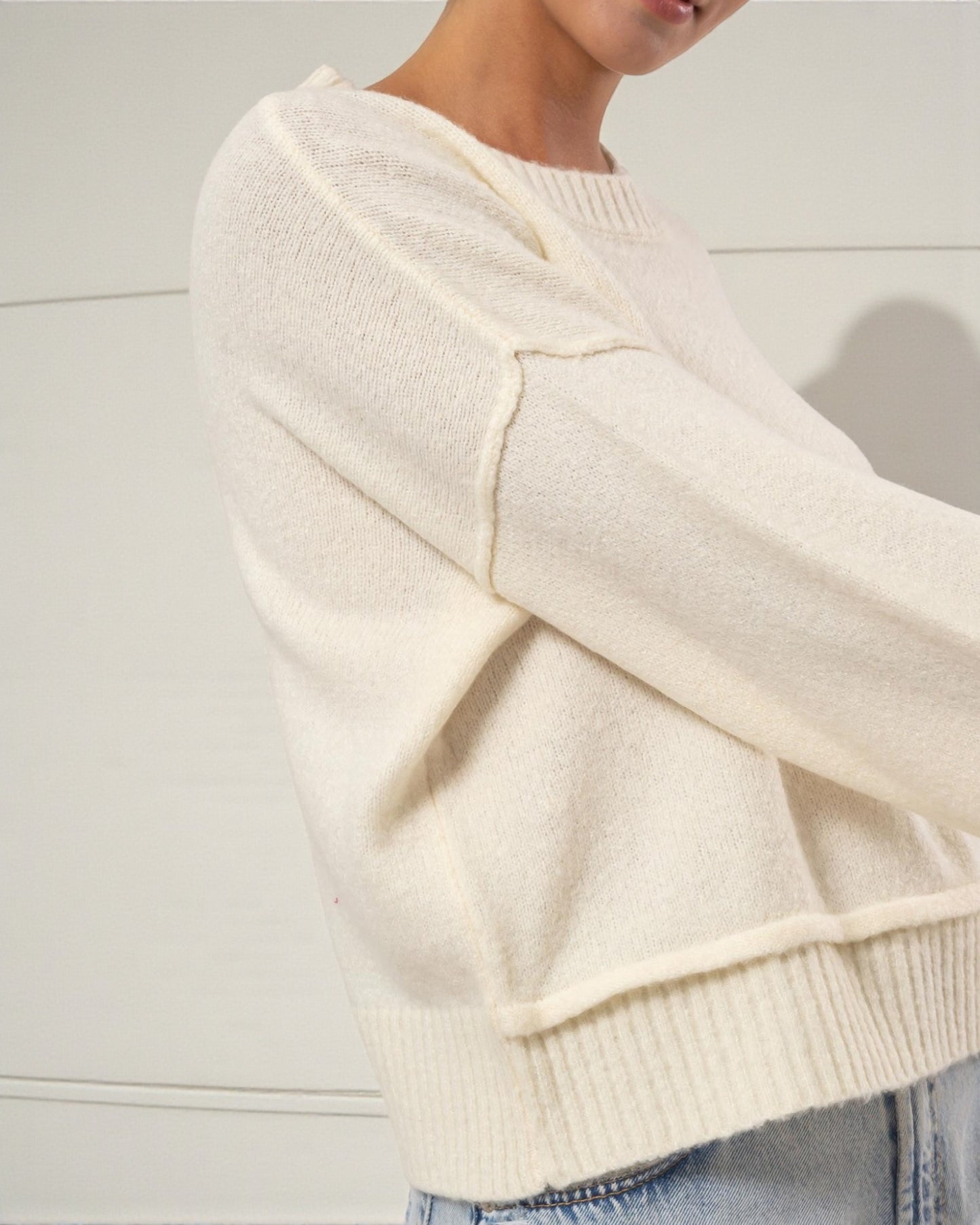 Cream Classic Knit Sweater