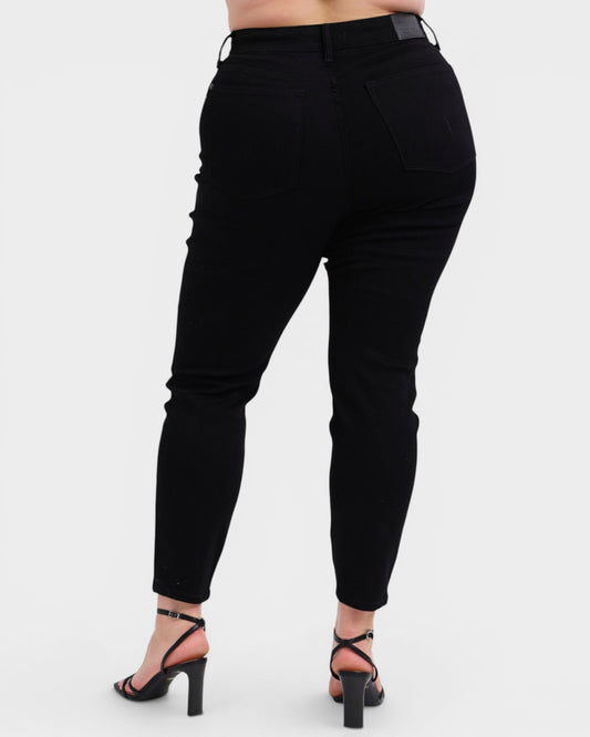Plus Size Black Vegan Leather Skinny Pants