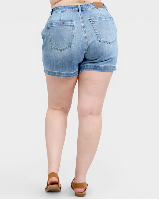 Plus Size Medium Wash Denim Shorts
