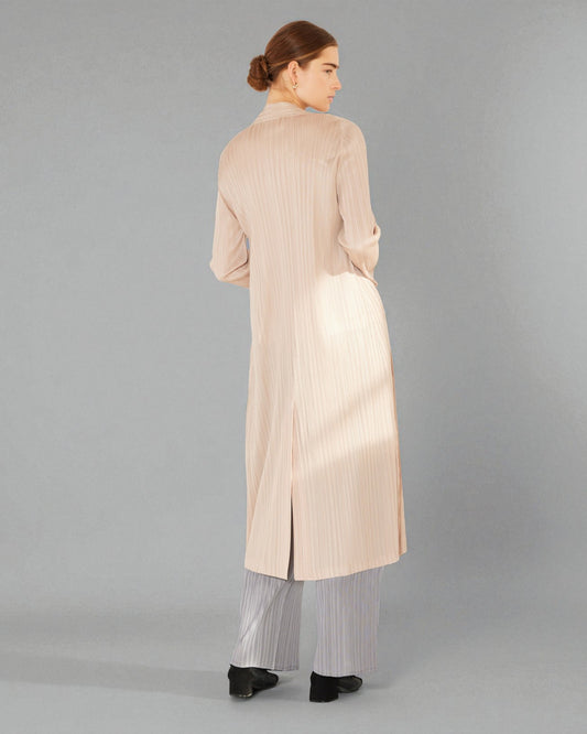 Pleated Longline Duster Cardigan