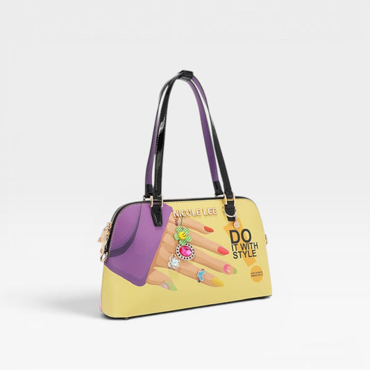 Vegan Leather Nail Polish Dome Shoulder Bag
