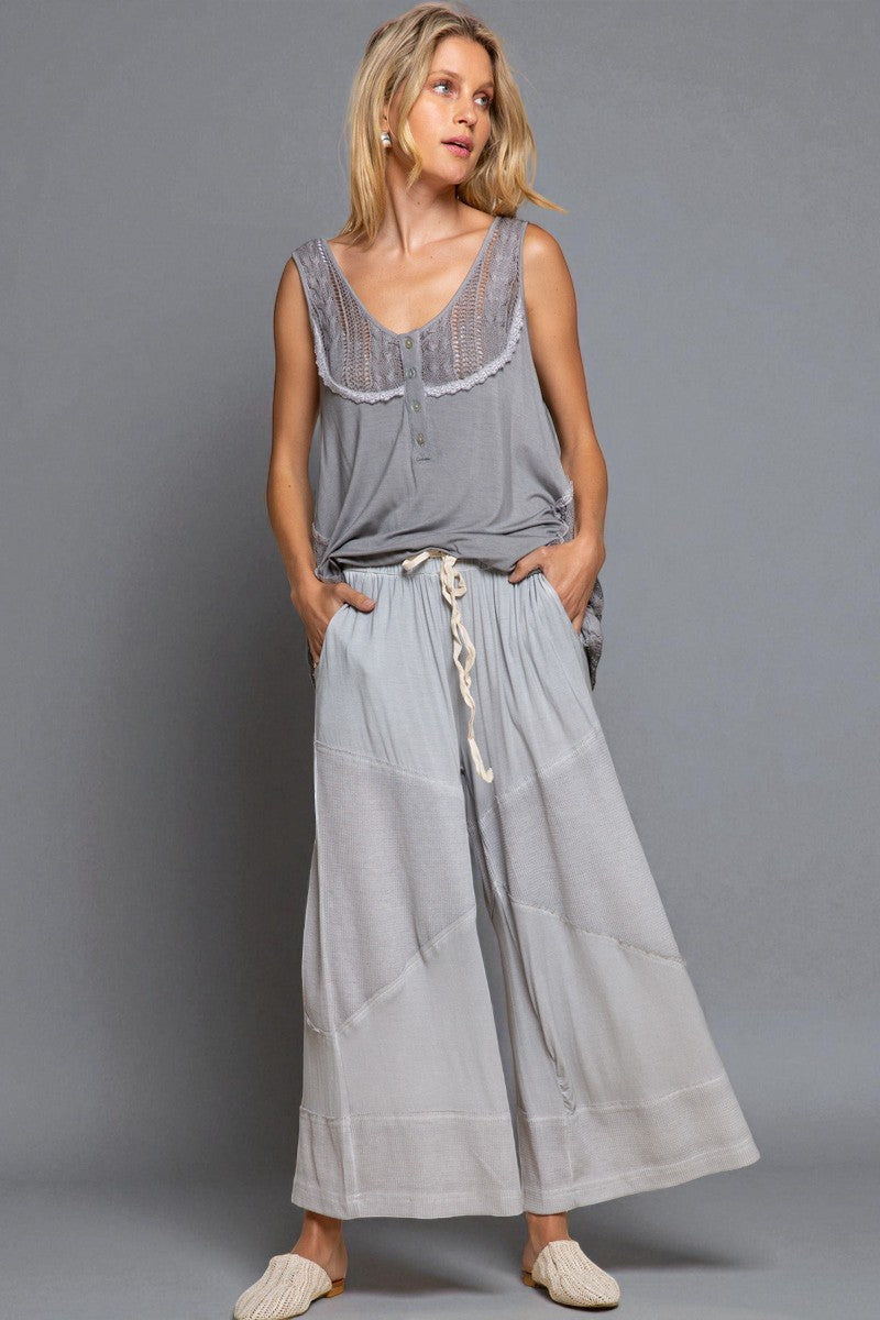 Mist Waffle Patch Drawstring Pants
