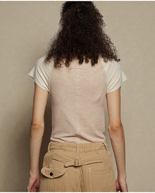 Oatmeal & Ivory Raglan Tee