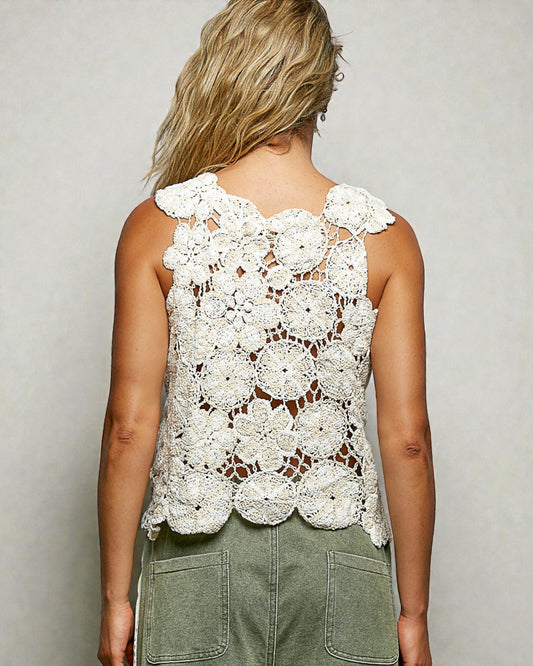Ivory Crochet Lace Tank