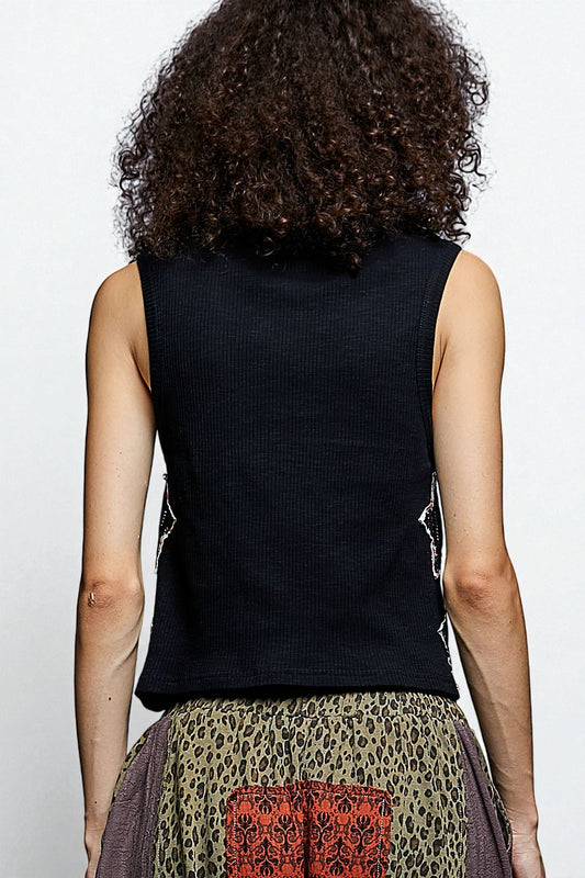 Black Star Patch Tank Top