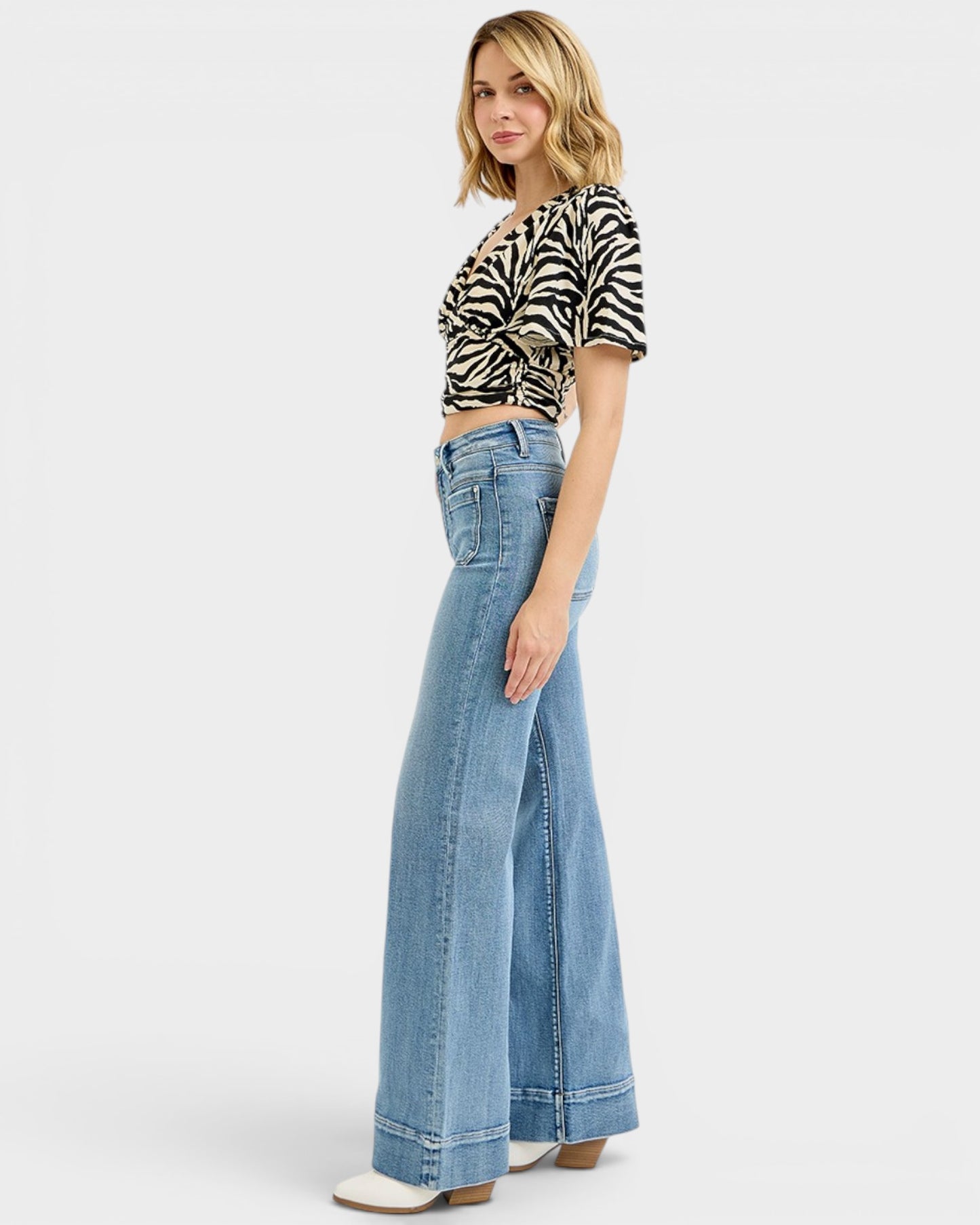 Medium Wash Wide Leg Jeans