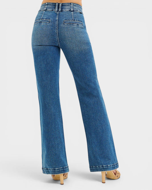 Blue jeans on a white background
