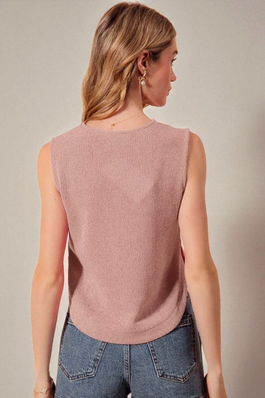 Mauve Textured Knit Tank