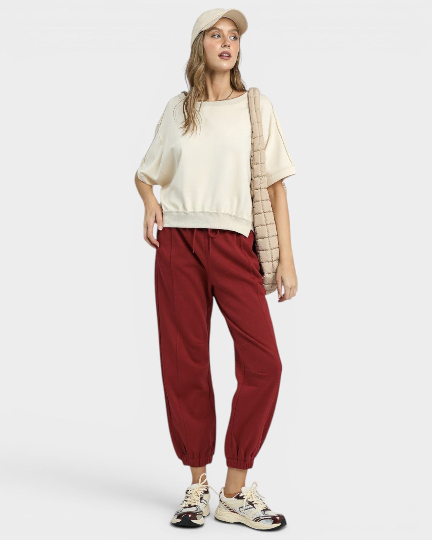 Brick Fleece Drawstring Jogger Pants