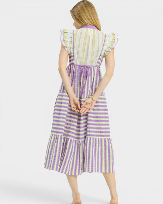 Lavender Stripe Midi Dress