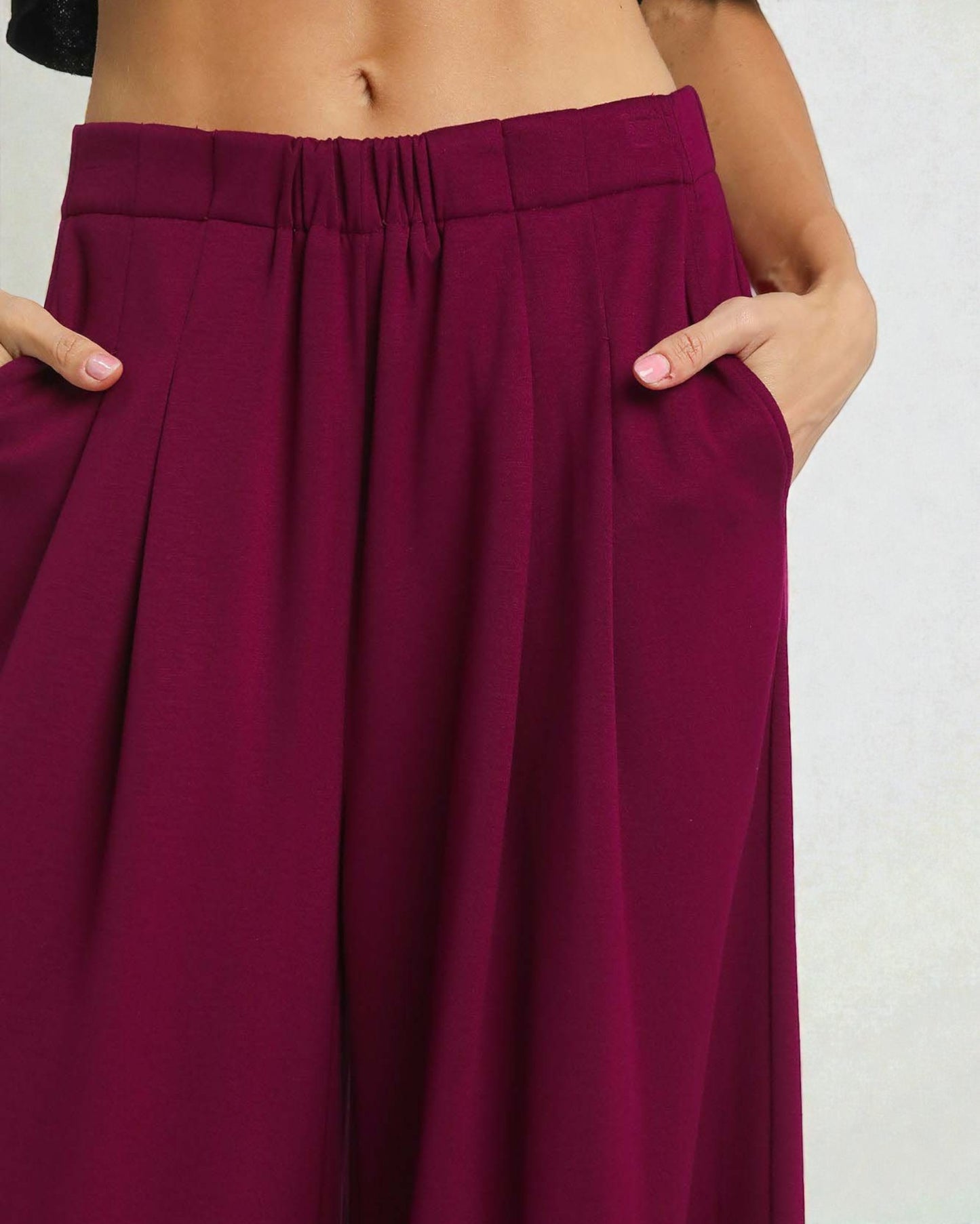 Berry Wide Leg Palazzo Pants