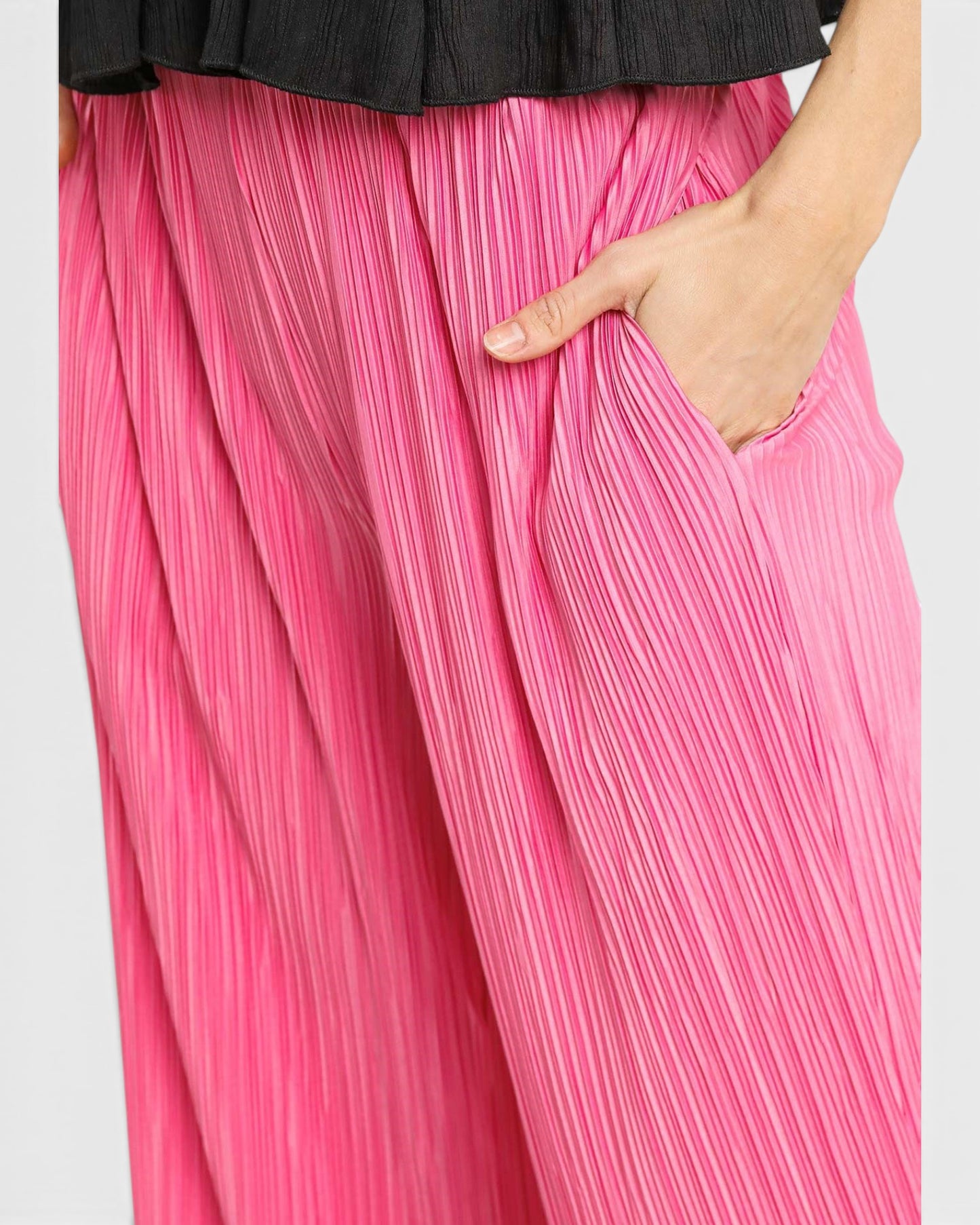 Orchid Pink Pleated Wide Leg Pants
