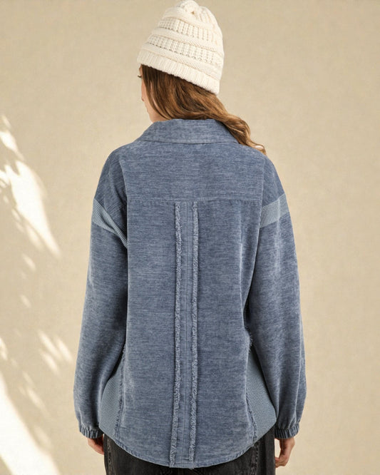 Slate Washed Button Shacket