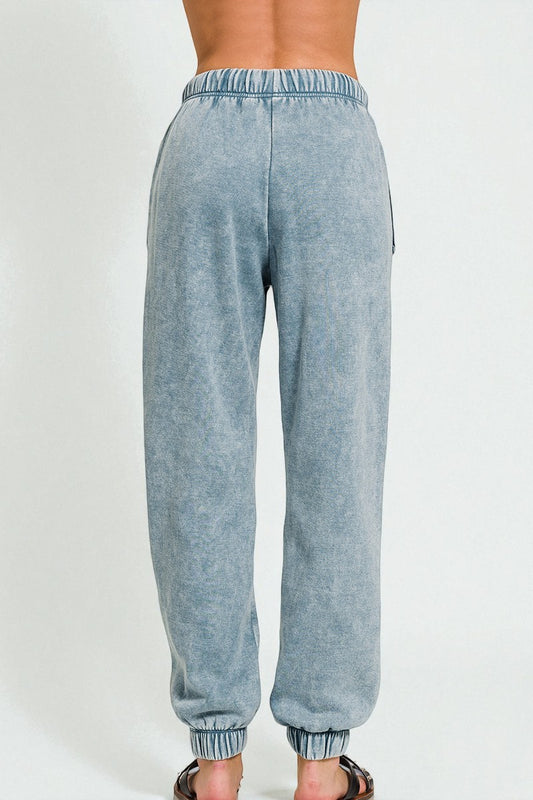 Faded Blue Drawstring Joggers
