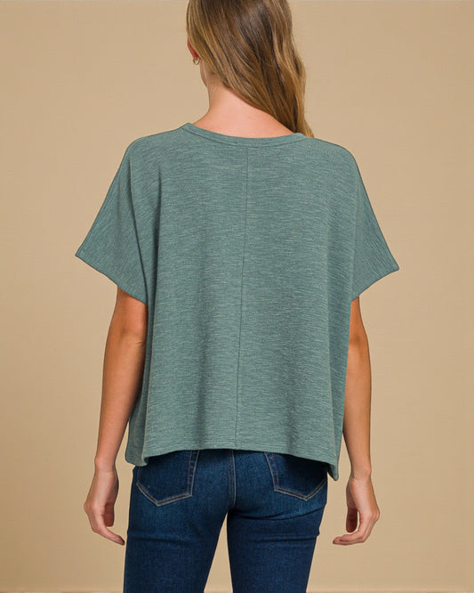 Sage Boxy Knit Tee