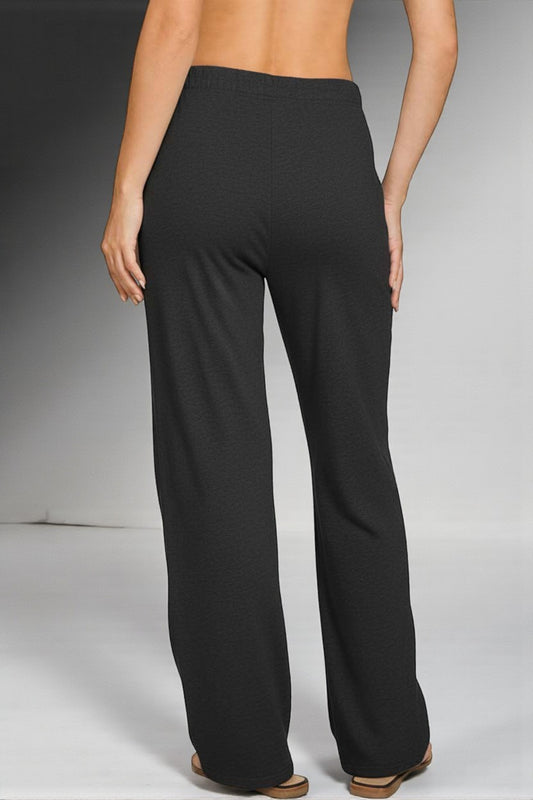 Black Fleece Wide Leg Pants
