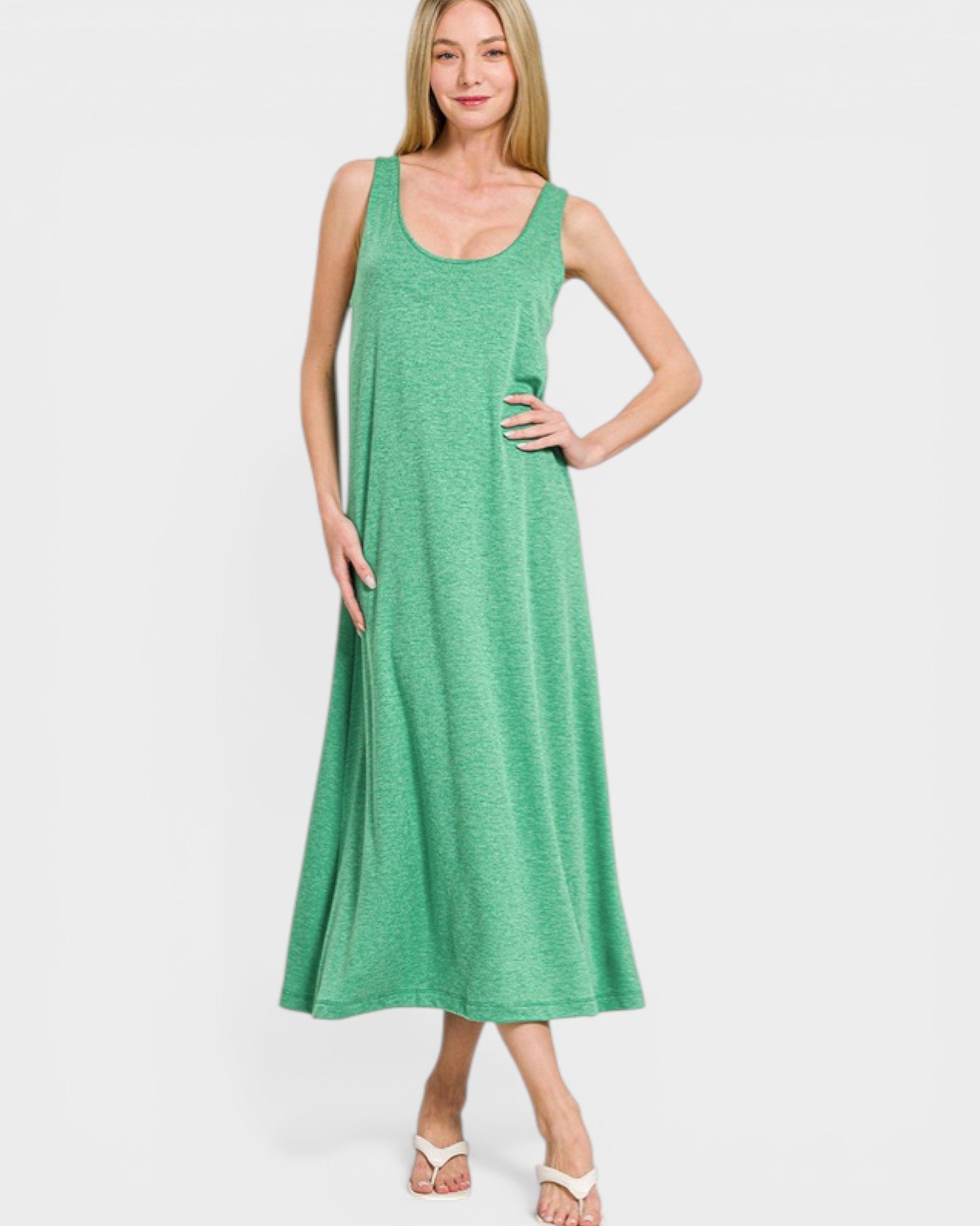 ZENANA Kelly Green Tie Back Maxi Dress – Beach Rose Co