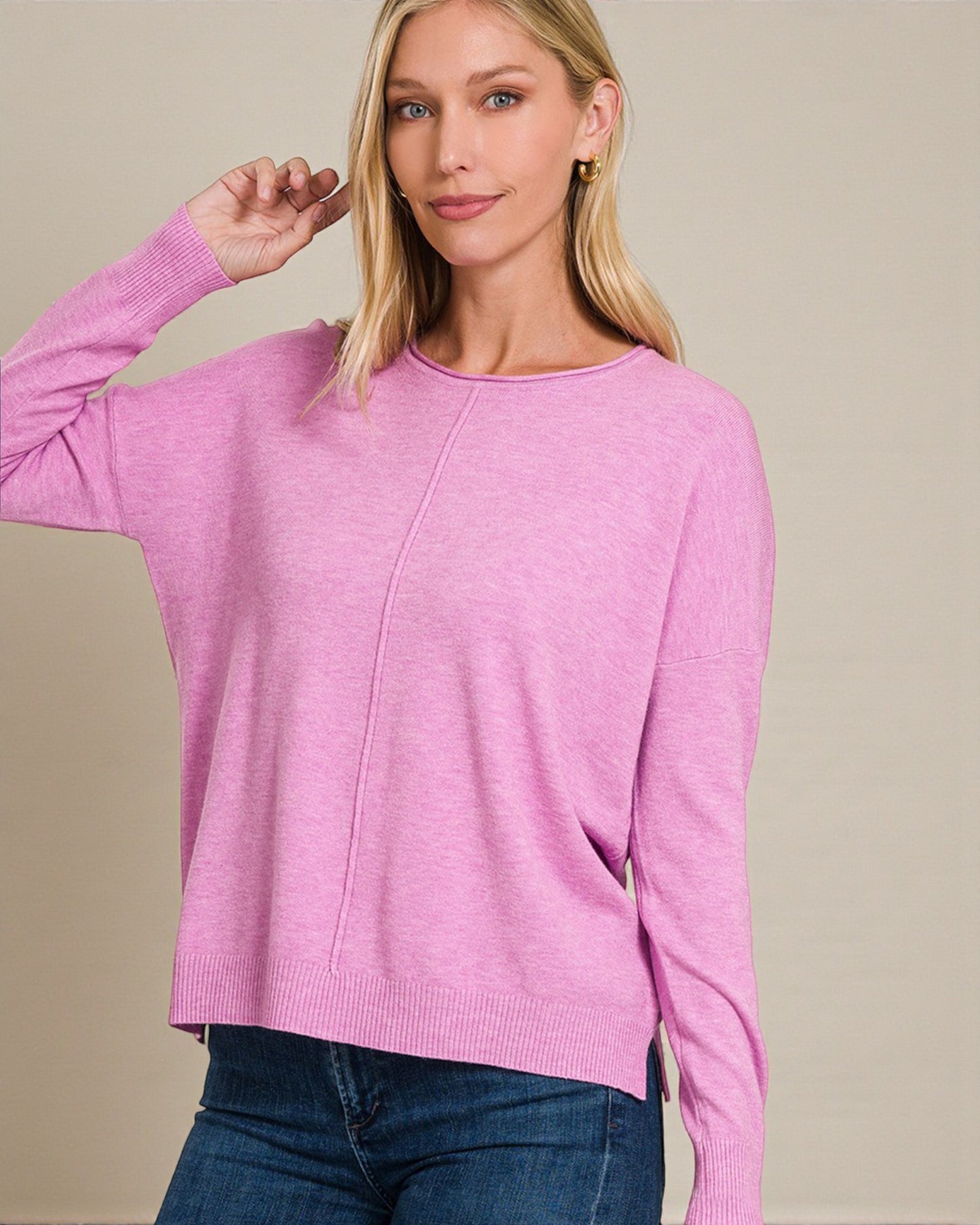 Orchid Knit Long Sleeve Top