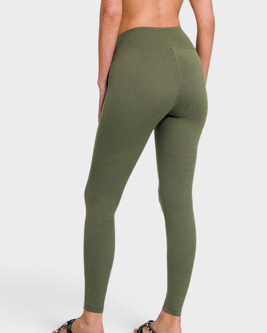 Olive High Waist Microfiber Leggings