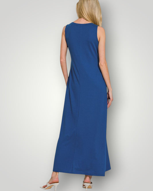 Cobalt Sleeveless Maxi Dress