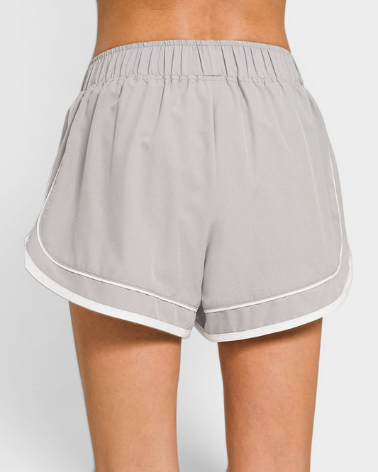 Light Gray Contrast Trim Running Shorts