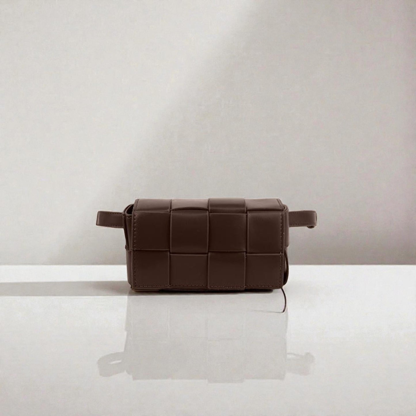 Vegan Leather Woven Crossbody Bag