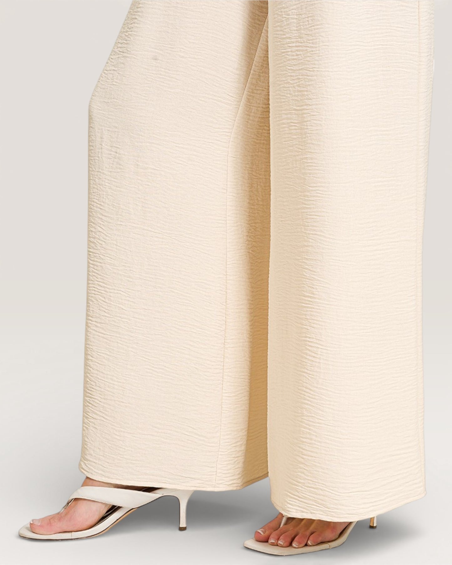 Cream Wide-Leg Pants
