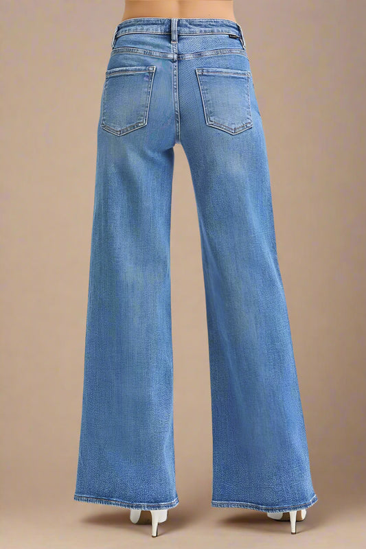 Blue jeans on a white background