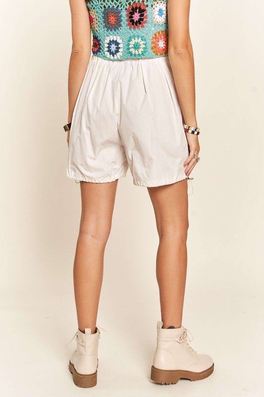ADORA - White Drawstring Shorts with Pockets