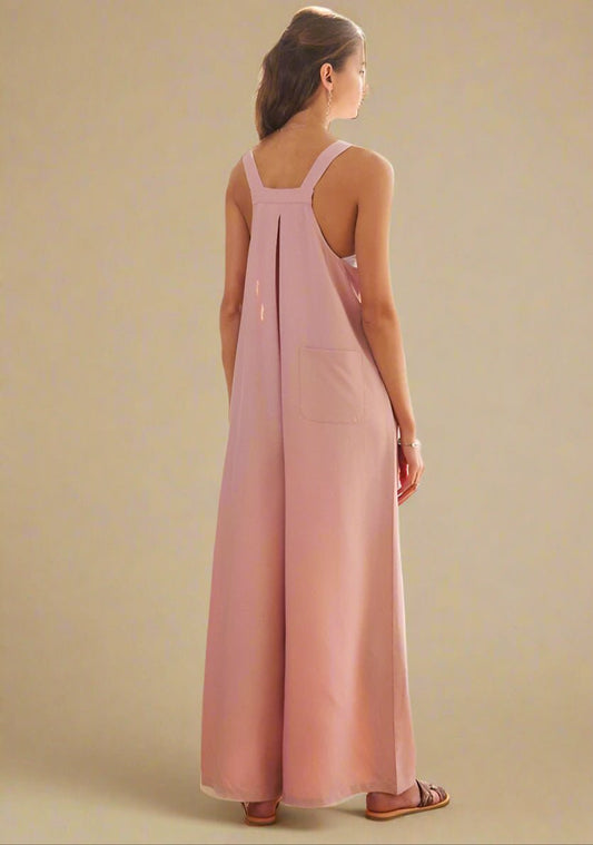 ADORA - Wide Leg Overalls in Mauve