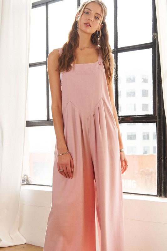 ADORA - Wide Leg Overalls in Mauve