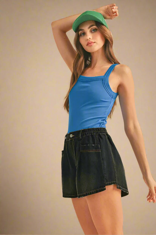 AEMI+CO - Royal Blue Square Neck Tank Top