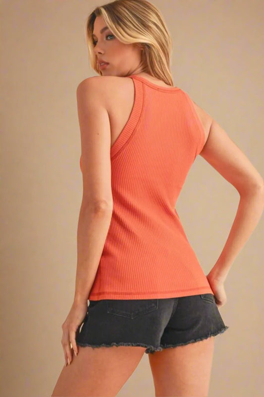 AEMI+CO - Sunset Ribbed Halter Tank