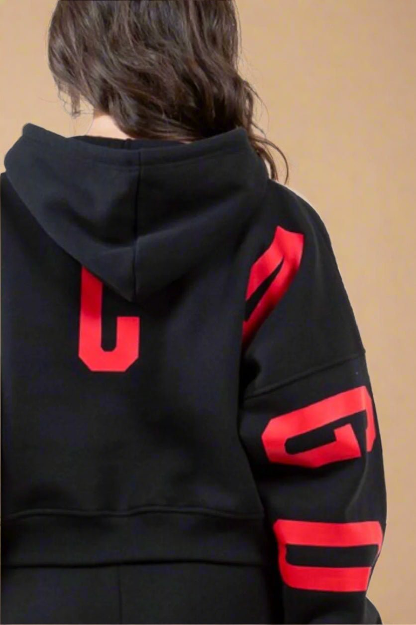 American Bazi - Black Chicago Cropped Hoodie