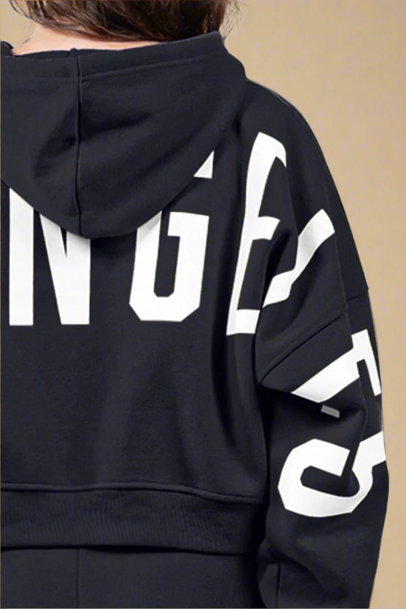 American Bazi - Black Los Angeles Cropped Hoodie
