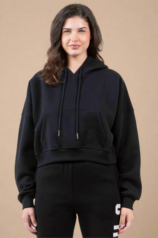 American Bazi - Black Los Angeles Cropped Hoodie