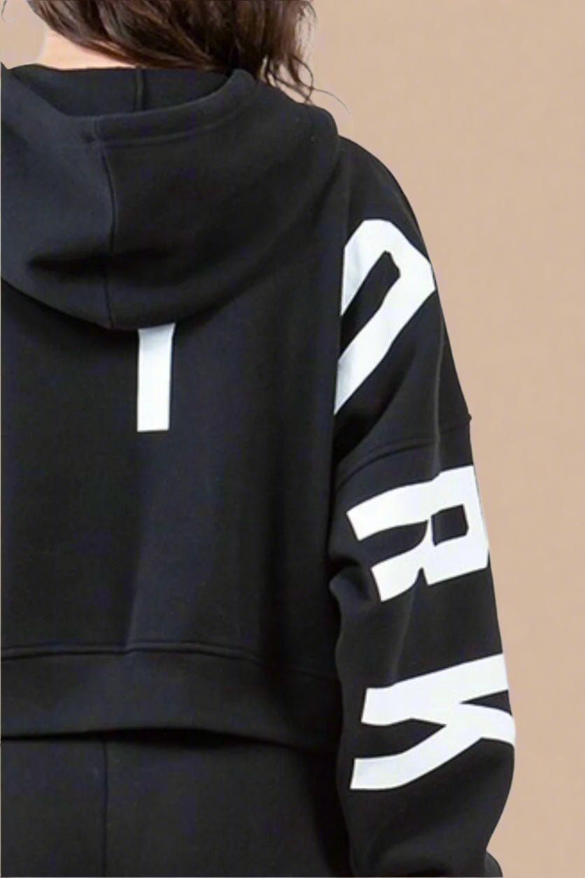 American Bazi - Black New York Cropped Hoodie