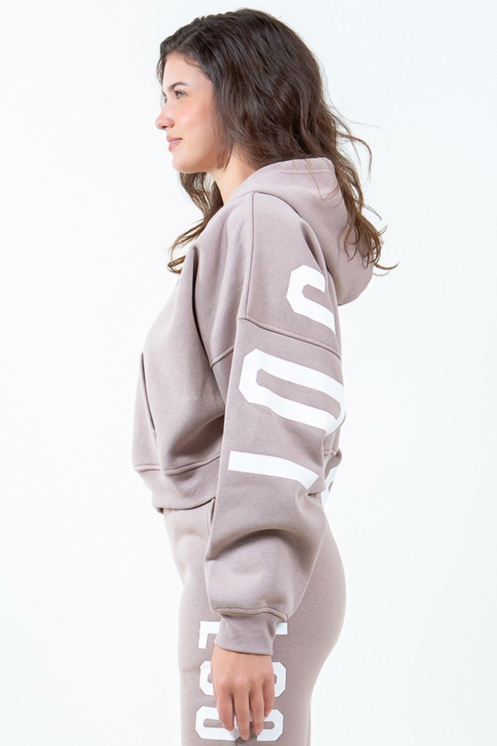 American Bazi - Los Angeles Cropped Hoodie in Dusty Rose