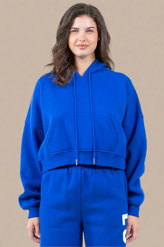 American Bazi - Royal Blue Los Angeles Cropped Hoodie