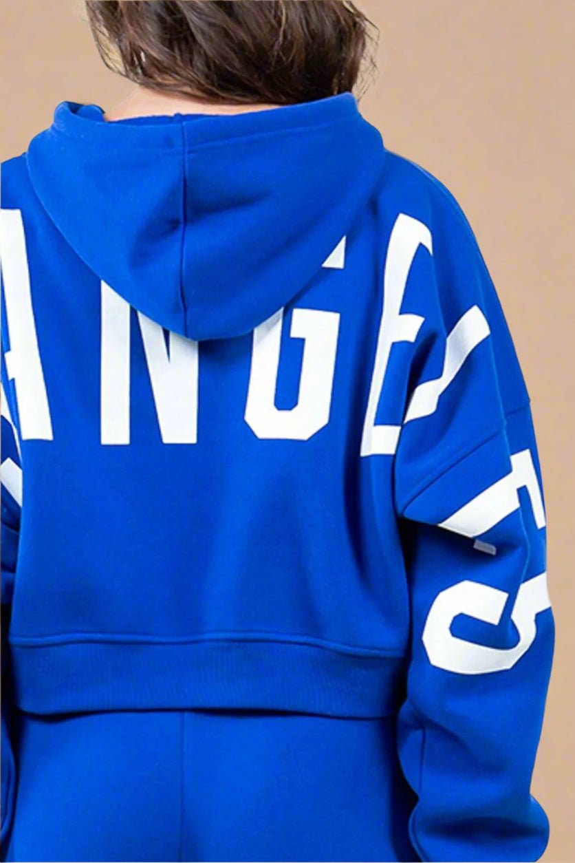 American Bazi - Royal Blue Los Angeles Cropped Hoodie