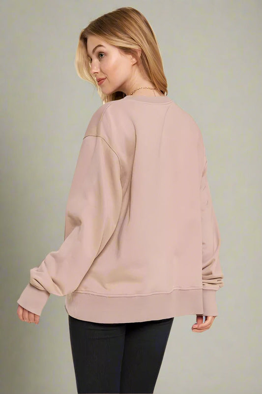 And the Why - Milano Graphic Sweatshirt – Blush Taupe