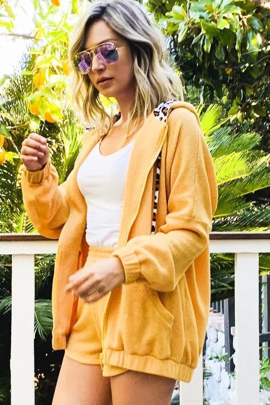 And the Why - Terry Zip Hoodie & Shorts Set – Sunshine Yellow